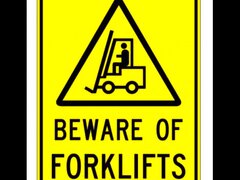 sign beware of forklifts